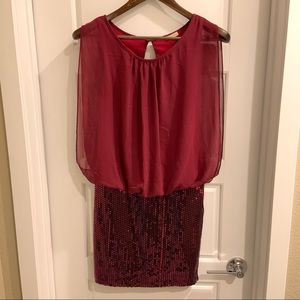 Rubber Ducky Maroon & Sequin Dress